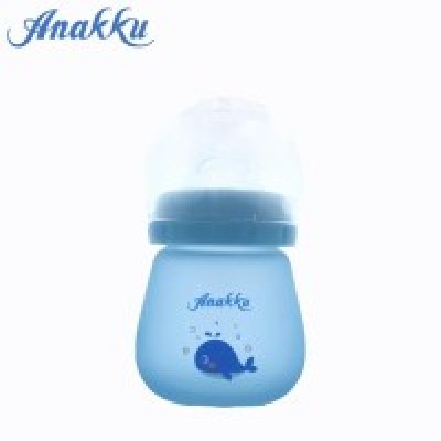 ANAKKU GLASS PP FEEDING BOTTLE - 4OZ (BLUE)