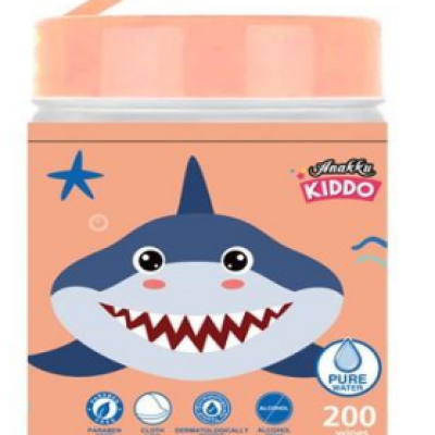 AK KIDDO CHAR WIPES CANISTER 200 - SHARK