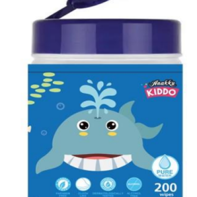 AK KIDDO CHAR WIPES CANISTER 200 - WHALE