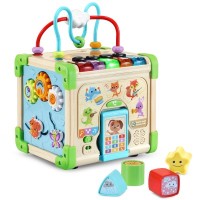 TOUCH & LEARN WOODEN ACTIVITY CUBE